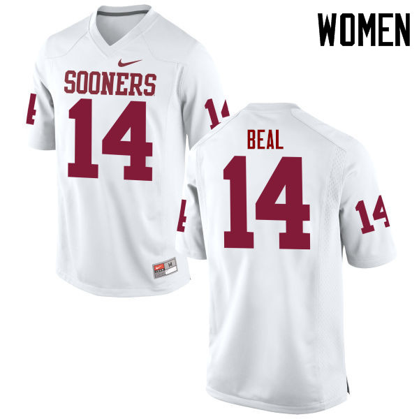 Women Oklahoma Sooners #14 Emmanuel Beal College Football Jerseys Game-White - Click Image to Close